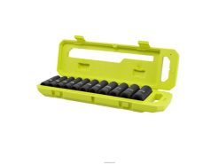 accessoires ch RYOBI 11 pièces. jeu de douilles à chocs profondes métriques à entraînement 1/2 24XXL4798