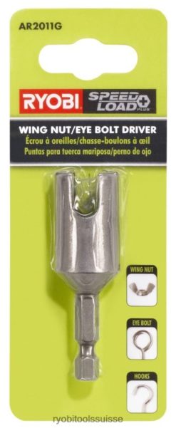 accessoires ch RYOBI Kit d'embouts de tournevis pour écrous à oreilles/oeillets et boulons à crochet speedload+ 24XXL4835