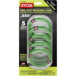 Extérieur ch RYOBI Ligne spirale prédécoupée .080 (paquet de 5) 24XXL4250