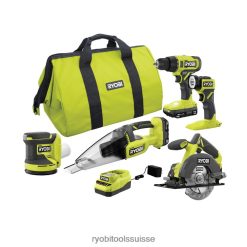 outils électroportatifs ch RYOBI Kit combiné 18 V One+ 5 outils 24XXL418