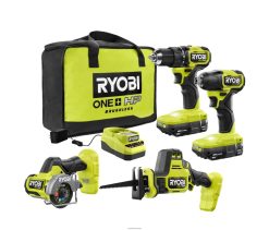 outils électroportatifs ch RYOBI Kit combiné compact sans balais de 4 outils 18 V 24XXL4869