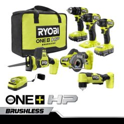 outils électroportatifs ch RYOBI Kit combiné compact sans balais de 6 outils 18 V One+ HP 24XXL4860